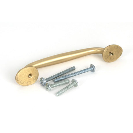 From The Anvil - Satin Brass Moore Pull Handle - Small | Sku. 51259 | Trade Door Handles.