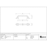 From The Anvil - Satin Brass Moore Pull Handle - Small | Sku. 51259 | Trade Door Handles.