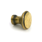 From The Anvil - Aged Brass Hammered Cabinet Knob - Small