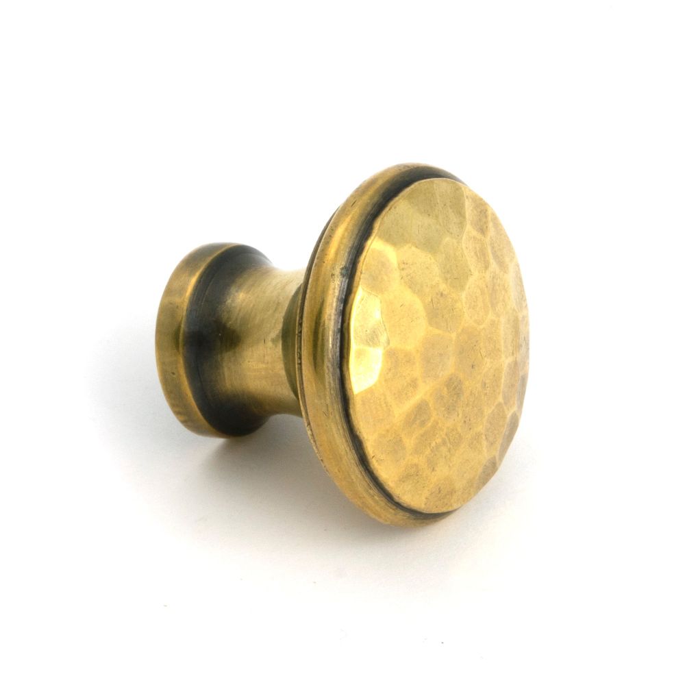 From The Anvil - Aged Brass Hammered Cabinet Knob - Medium | Sku. 51284 | Trade Door Handles.