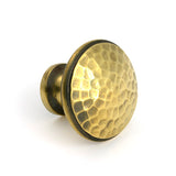 From The Anvil - Aged Brass Hammered Cabinet Knob - Large