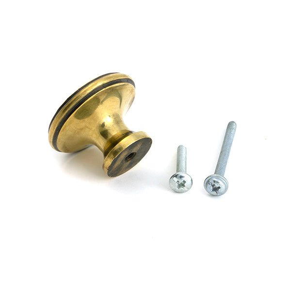 From The Anvil - Aged Brass Hammered Cabinet Knob - Large