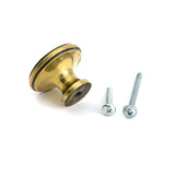 From The Anvil - Aged Brass Hammered Cabinet Knob - Large