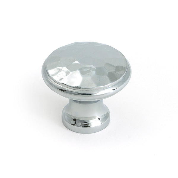 This is an image of From The Anvil - Polished Chrome Hammered Cabinet Knob - Medium available to order from Trade Door Handles in Kendal.