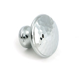 From The Anvil - Polished Chrome Hammered Cabinet Knob - Large