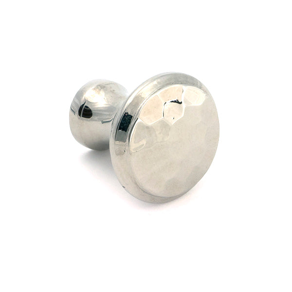 From The Anvil - Polished Nickel Hammered Cabinet Knob - Small