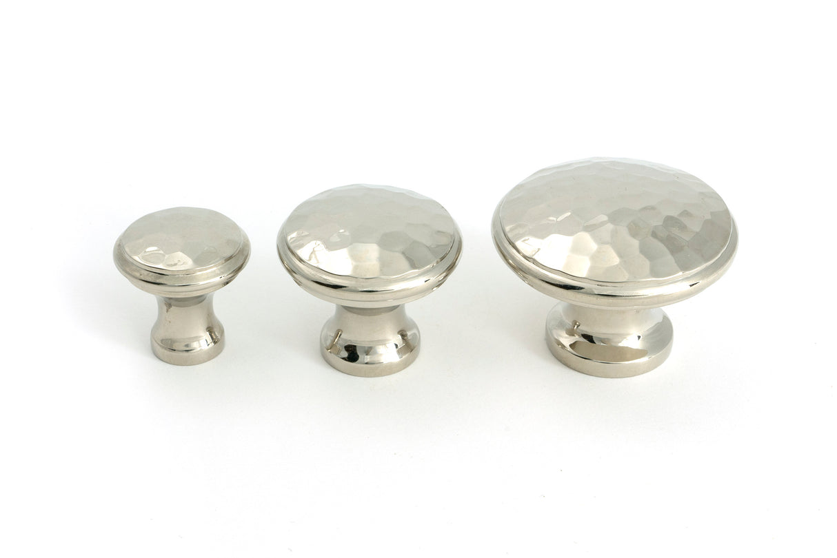 From The Anvil - Polished Nickel Hammered Cabinet Knob - Small | Sku. 51289 | Trade Door Handles.