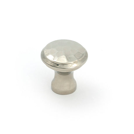 This is an image of From The Anvil - Polished Nickel Hammered Cabinet Knob - Small available to order from Trade Door Handles in Kendal.