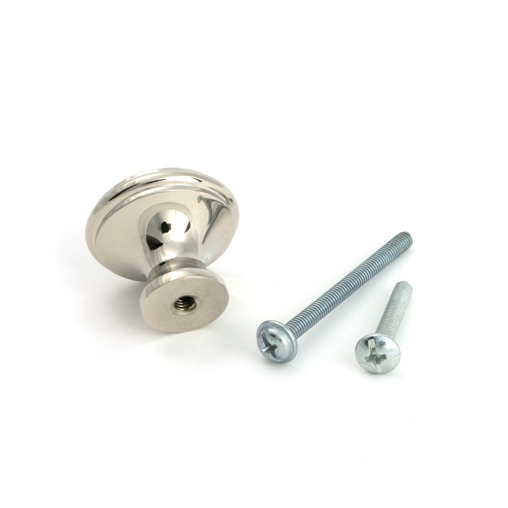 From The Anvil - Polished Nickel Hammered Cabinet Knob - Medium | Sku. 51290 | Trade Door Handles.