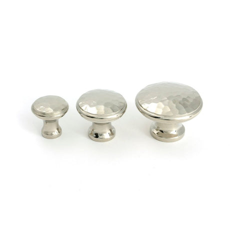 From The Anvil - Polished Nickel Hammered Cabinet Knob - Medium | Sku. 51290 | Trade Door Handles.