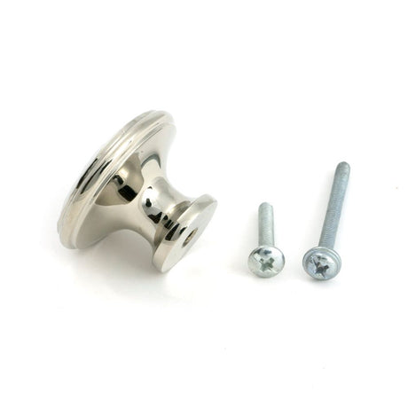 From The Anvil - Polished Nickel Hammered Cabinet Knob - Large | Sku. 51291 | Trade Door Handles.