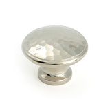 This is an image of From The Anvil - Polished Nickel Hammered Cabinet Knob - Large available to order from Trade Door Handles in Kendal.