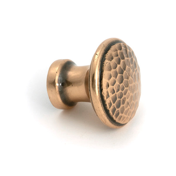 From The Anvil - Polished Bronze Hammered Cabinet Knob - Medium