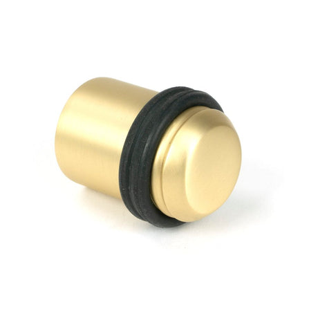 From The Anvil - Satin Brass Floor Mounted Door Stop | Sku. 51299 | Trade Door Handles.