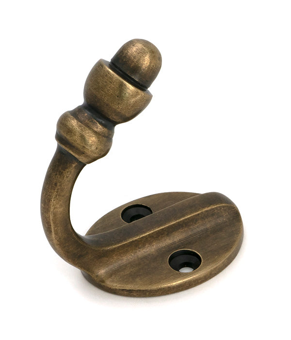 This is an image of From The Anvil - Burnished Brass Coat Hook available to order from Trade Door Handles in Kendal.