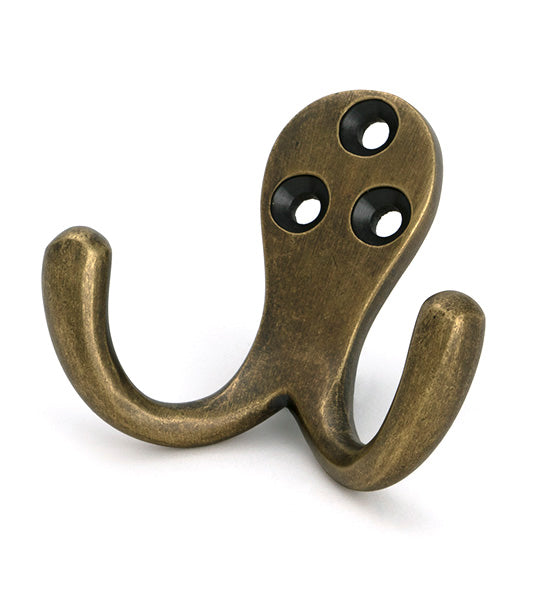 This is an image of From The Anvil - Burnished Brass Celtic Double Robe Hook available to order from Trade Door Handles in Kendal.