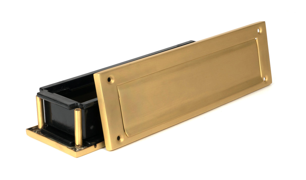 From The Anvil - Satin Brass Traditional Letterbox | Sku. 51308 | Trade Door Handles.