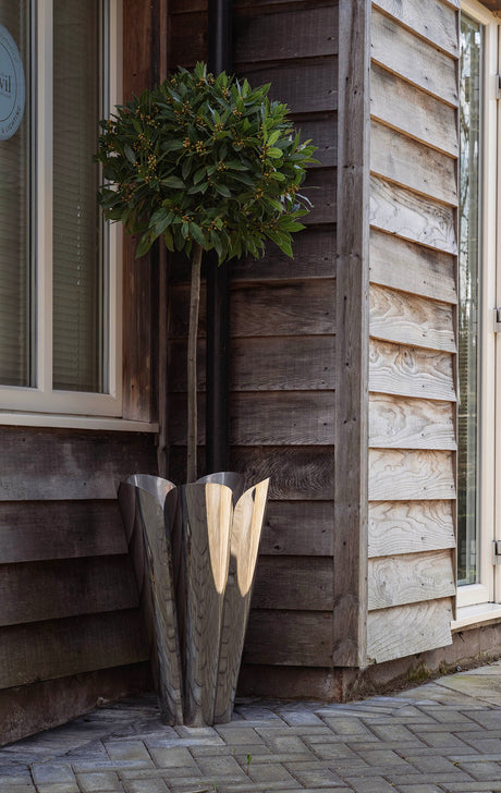 From The Anvil - Polished Marine SS (316) 40cm Flora Pot (Drainage holes) | Sku. 51321 | Trade Door Handles.