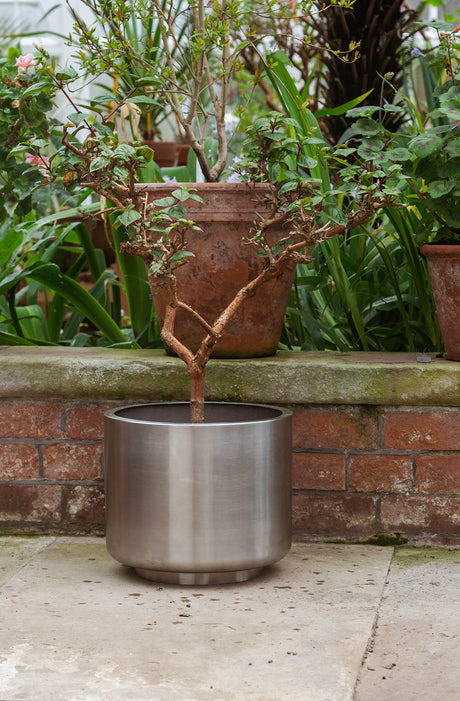 From The Anvil - Satin Marine SS (316) 28cm Newlyn Pot (Drainage holes) | Sku. 51322 | Trade Door Handles.