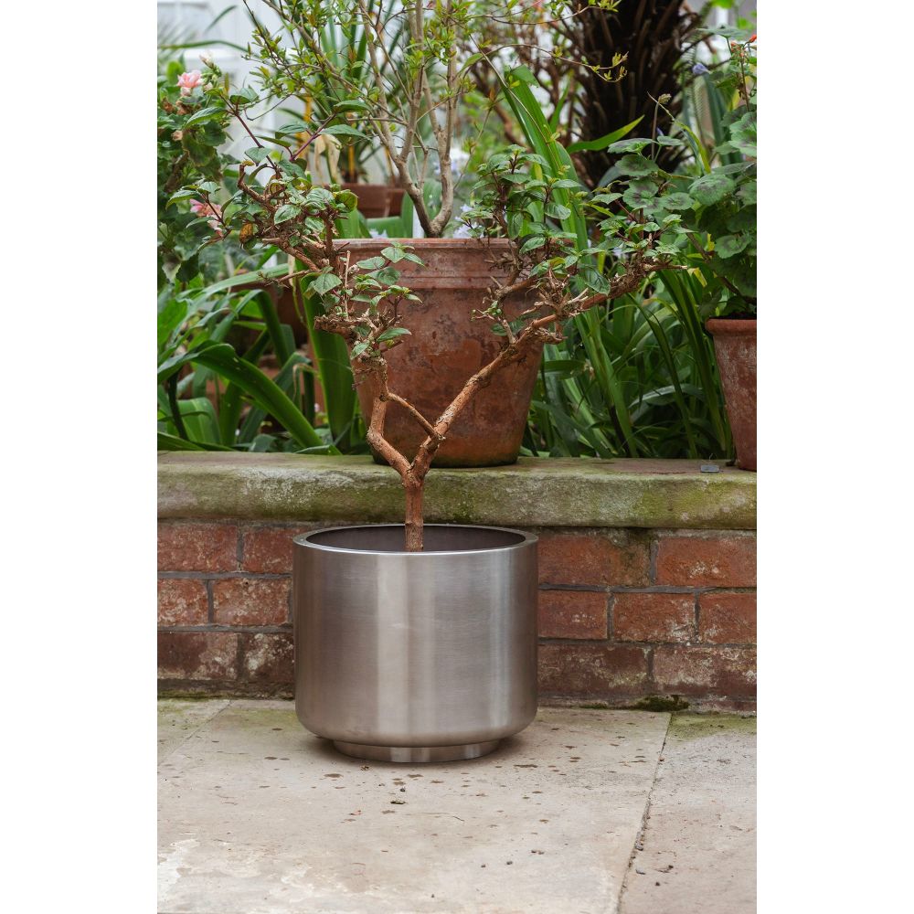 From The Anvil - Satin Marine SS (316) 28cm Newlyn Pot (Drainage holes) | Sku. 51322 | Trade Door Handles.