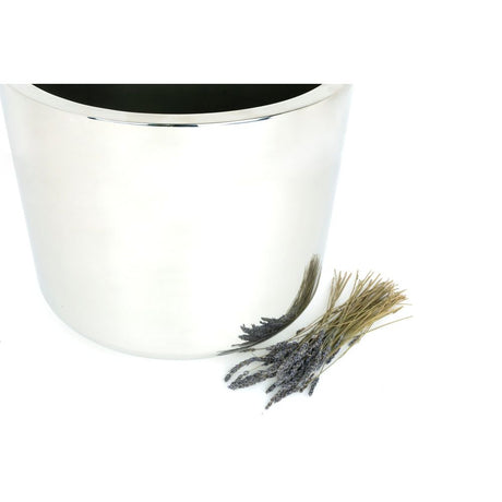 From The Anvil - Polished Marine SS (316) 28cm Newlyn Pot (Drainage holes) | Sku. 51323 | Trade Door Handles.