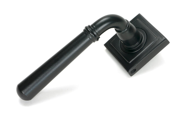 From The Anvil - Matt Black Newbury Lever on Rose Set (Square) - Unsprung | Sku. 51329 | Trade Door Handles.