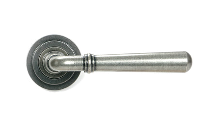 From The Anvil - Pewter Newbury Lever on Rose Set (Art Deco) - Unsprung | Sku. 51331 | Trade Door Handles.