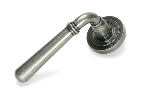 From The Anvil - Pewter Newbury Lever on Rose Set (Art Deco) - Unsprung | Sku. 51331 | Trade Door Handles.