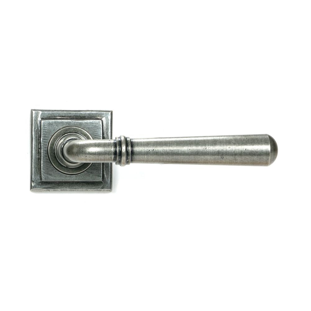 From The Anvil - Pewter Newbury Lever on Rose Set (Square) - Unsprung | Sku. 51333 | Trade Door Handles.