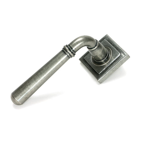 From The Anvil - Pewter Newbury Lever on Rose Set (Square) - Unsprung | Sku. 51333 | Trade Door Handles.