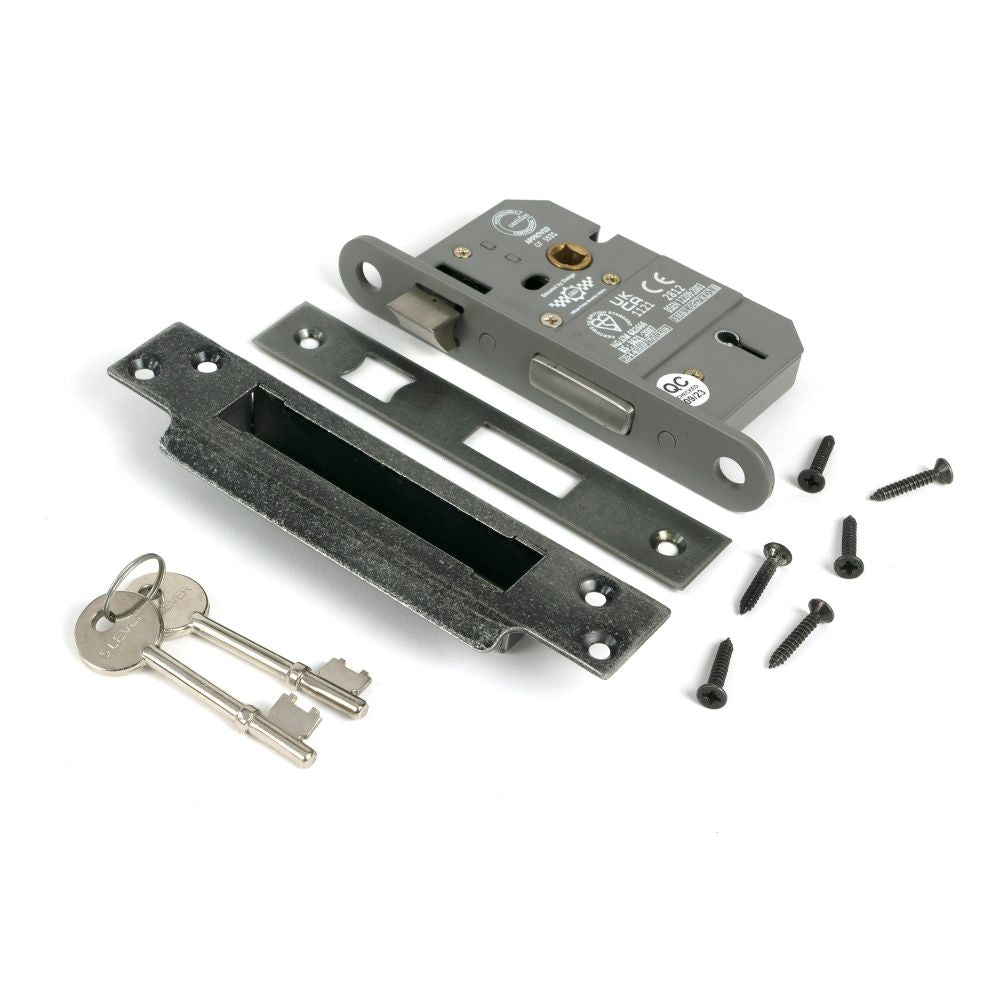 From The Anvil - Pewter 2.5" 5 Lever BS Sash Lock | Sku. 51334 | Trade Door Handles.
