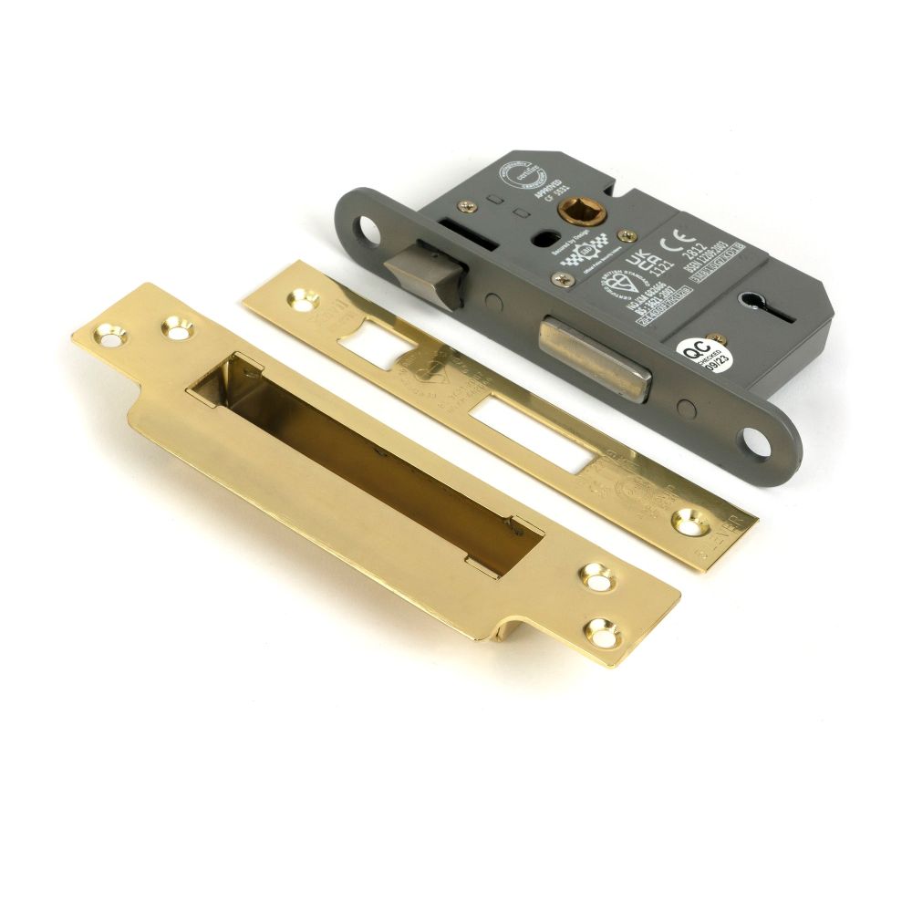 From The Anvil - Polished Brass 2.5" 5 Lever BS Sash Lock | Sku. 51335 | Trade Door Handles.