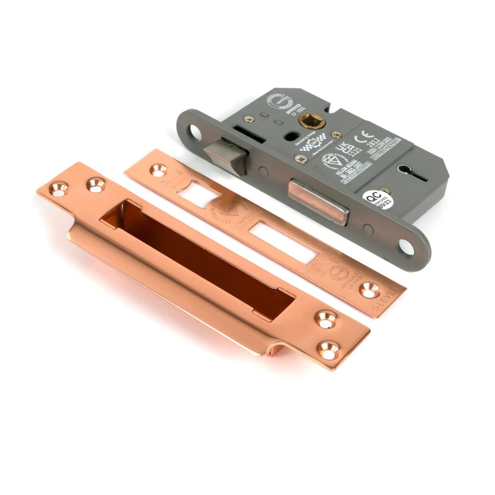 From The Anvil - Polished Bronze 2.5" 5 Lever BS Sash Lock | Sku. 51342 | Trade Door Handles.