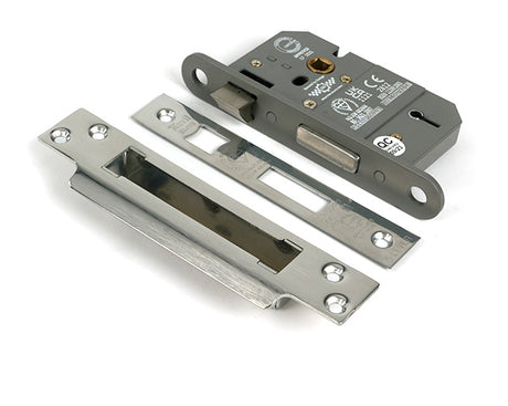 This is an image of From The Anvil - Polished SS 2Â½" 5 Lever BS Sash Lock available to order from Trade Door Handles in Kendal.