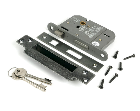 From The Anvil - Pewter 3" 5 Lever BS Sash Lock | Sku. 51344 | Trade Door Handles.