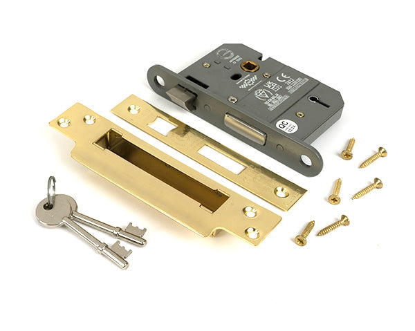 From The Anvil - Polished Brass 3" 5 Lever BS Sash Lock