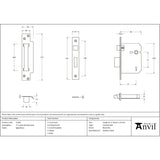 From The Anvil - Aged Brass 3" 5 Lever BS Sash Lock | Sku. 51346 | Trade Door Handles.