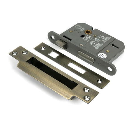 From The Anvil - Aged Brass 3" 5 Lever BS Sash Lock | Sku. 51346 | Trade Door Handles.