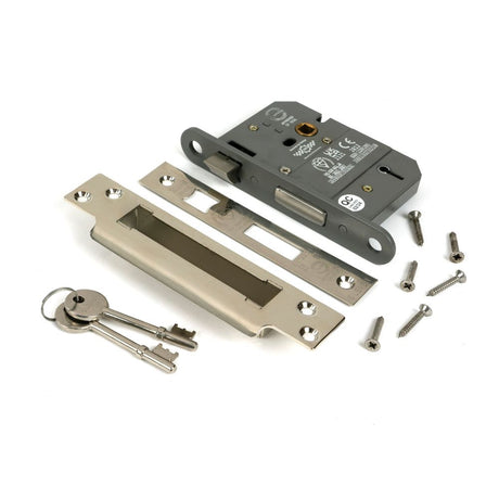 From The Anvil - Polished Nickel 3" 5 Lever BS Sash Lock | Sku. 51348 | Trade Door Handles.