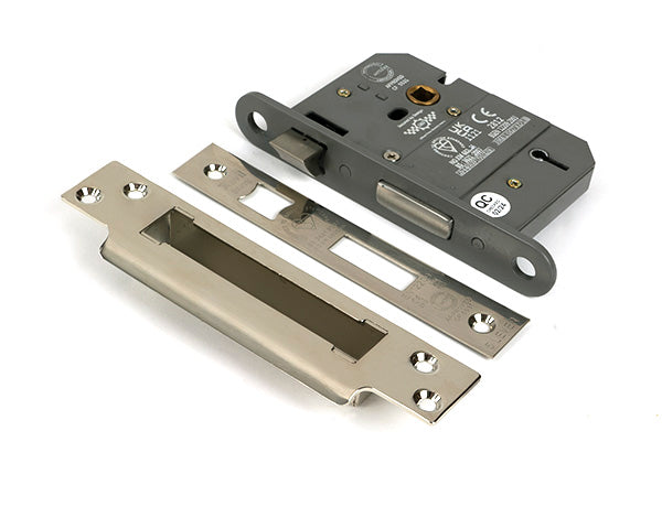 This is an image of From The Anvil - Polished Nickel 3" 5 Lever BS Sash Lock available to order from Trade Door Handles in Kendal.