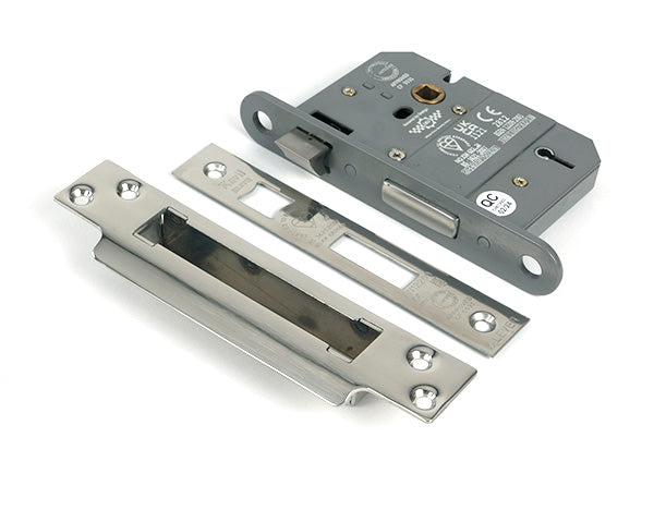 This is an image of From The Anvil - Polished Chrome 3" 5 Lever BS Sash Lock available to order from Trade Door Handles in Kendal.