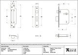 From The Anvil - Satin Chrome 3" 5 Lever BS Sash Lock