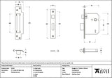 From The Anvil - Polished Bronze 3" 5 Lever BS Sash Lock