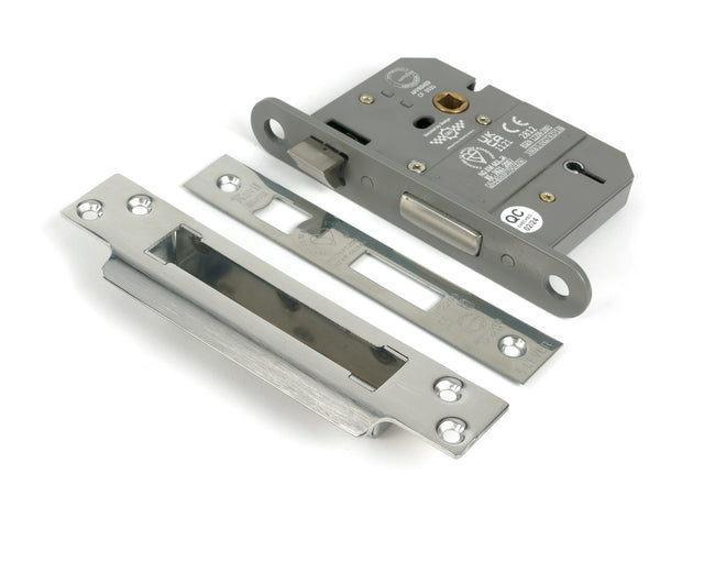 From The Anvil - Polished SS 3" 5 Lever BS Sash Lock | Sku. 51353 | Trade Door Handles.