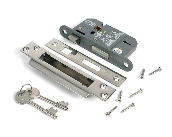 From The Anvil - Polished Chrome 2Ã‚Â½" 5 Lever BS Sash Lock KA