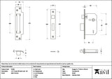 From The Anvil - Satin Chrome 2Â½" 5 Lever BS Sash Lock KA