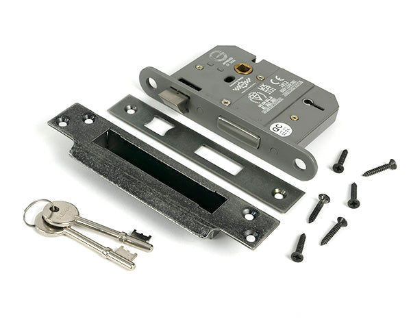 From The Anvil - Pewter 3" 5 Lever BS Sash Lock KA