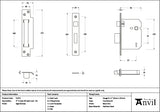 From The Anvil - Aged Bronze 3" 5 Lever BS Sash Lock KA