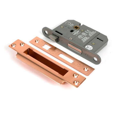 From The Anvil - Polished Bronze 3" 5 Lever BS Sash Lock KA | Sku. 51372 | Trade Door Handles.