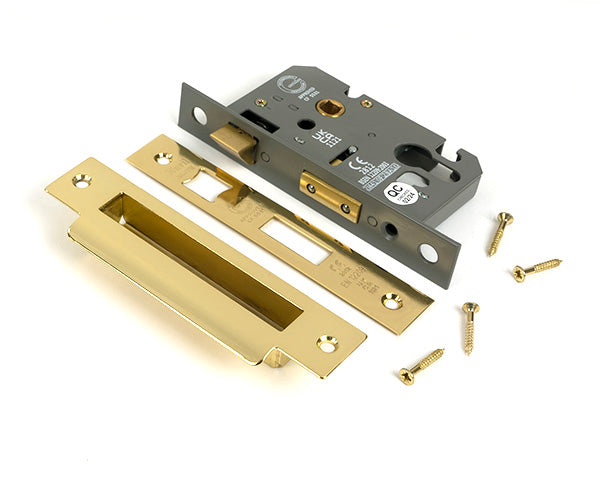 From The Anvil - Polished Brass 2½" Euro Profile Sash Lock